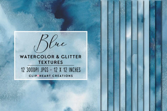 Blue Glitter Watercolor Digital Papers: A Designer’s Real-World Embroidery Review