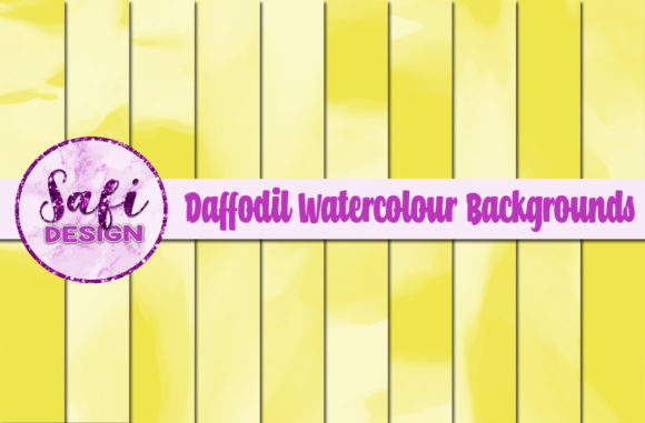 Daffodil Watercolour Digital Papers for Branding & Marketing Backgrounds