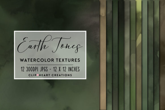 Earth Tones Watercolor Digital Papers for Backgrounds & Printable Design