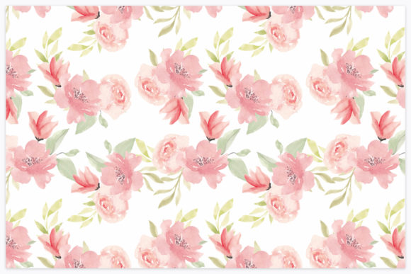 Elegant Watercolor Pink Flower Pattern for Soft Brand Identity