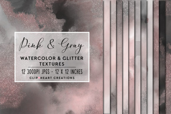 h1Pink Gray Glitter Watercolor Backgrounds for Modern Design Projects/h1