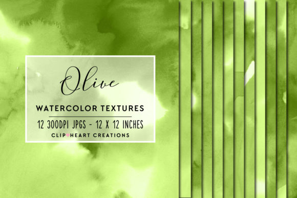 Olive Green Watercolor Papers for Branding and Background Design