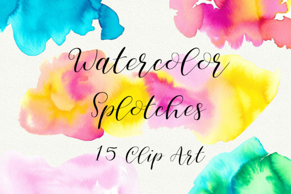 Summer Watercolor Splotches Clip Art: A Crafty Touch for Content Publishers