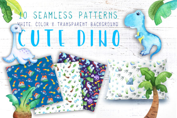 Watercolor Dinosaur Seamless Pattern – A Versatile Design for Crafters & Etsy Sellers