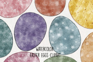 Watercolor Easter Eggs Clipart: A Crafts-Inspired Design Asset for Seasonal Branding