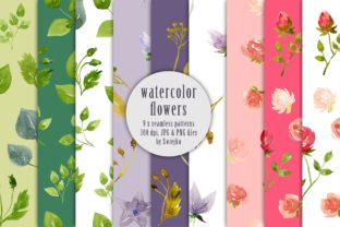 Watercolor Floral Pattern, Clematis: A Versatile Design for Crafters & Handmade Sellers