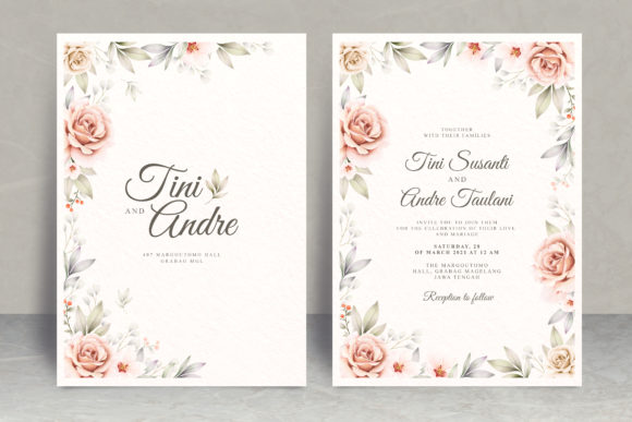 Watercolor Floral Wedding Card Set Theme Review