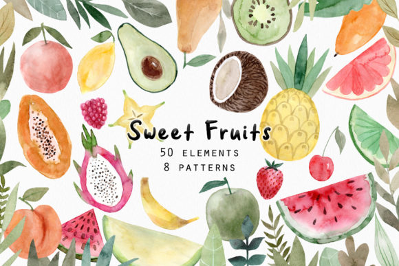 Watercolor Fruits: A Crafts-Inspired Design Asset for Local Branding