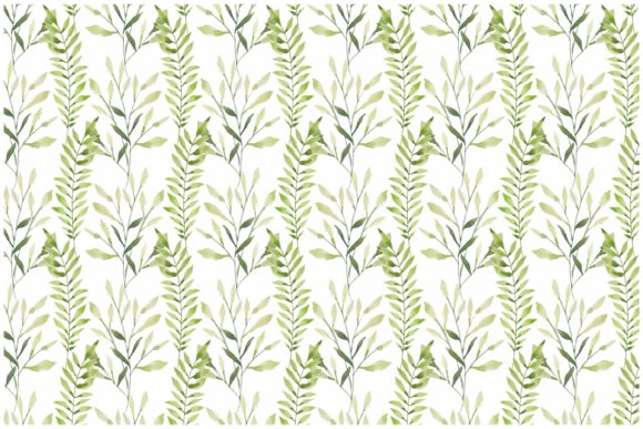 Watercolor Green Leaf Flower Pattern Review