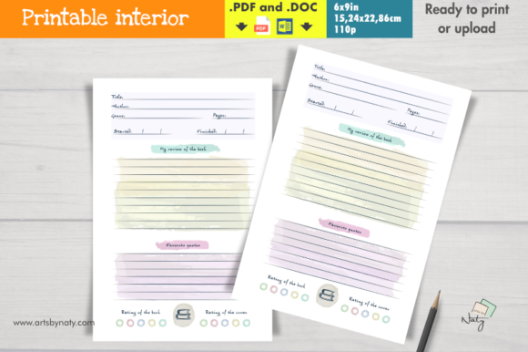 Watercolor Reading Printable Journal Review for Real Embroidery Projects