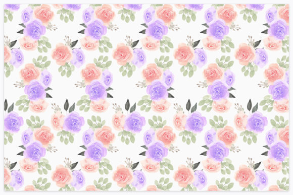 Watercolor Rose Flower Seamless Pattern for Creative Sellers
